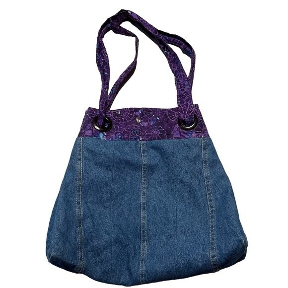 Homemade Denim Hobo Women's Handbag Purse - Picture 1 of 7